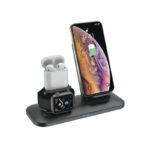 Porodo 4 IN 1 Charging Station 7.5/10W Fast Wireless Charging PD-W02-BK