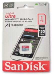SanDisk Ultra 1TB MicroSDXC UHI-1 card. 150 MB/S
