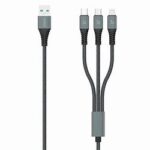 Vidvie 3 In 1 Multifunctional Data Cable, 1.2m, Black - CB4022 - Image 3