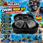Anglers Centre diving mask set with camera bracket promotional poster, Rs 1,900. Camera not included.