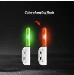 Clip-on fishing rod light showing green and red colour-change indication
